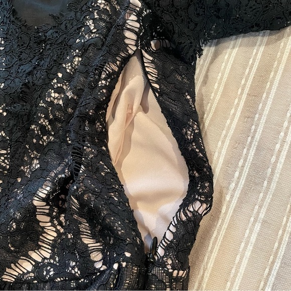 Dolce Vita Black Eyelash Lace Cutout Mini Dress Extra Small - Picture 9 of 14